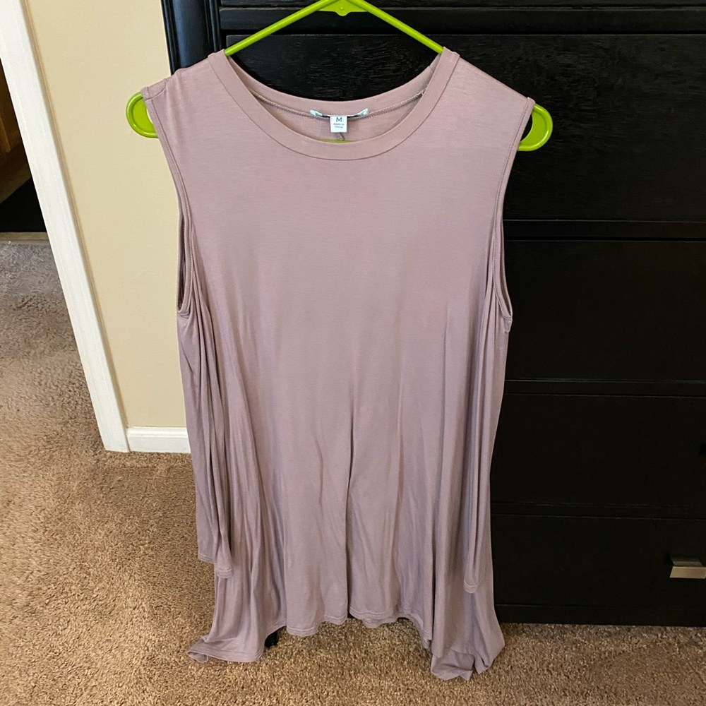 NWOT Lavender open shoulder tunic